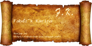 Fabók Karina névjegykártya